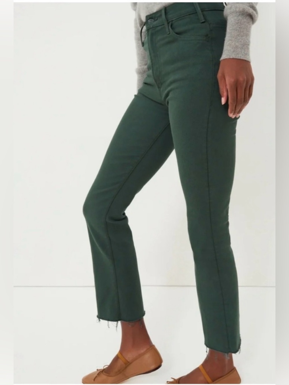 Mother The Hustler Ankle Fray Black Forest Jeans Women's Size 26